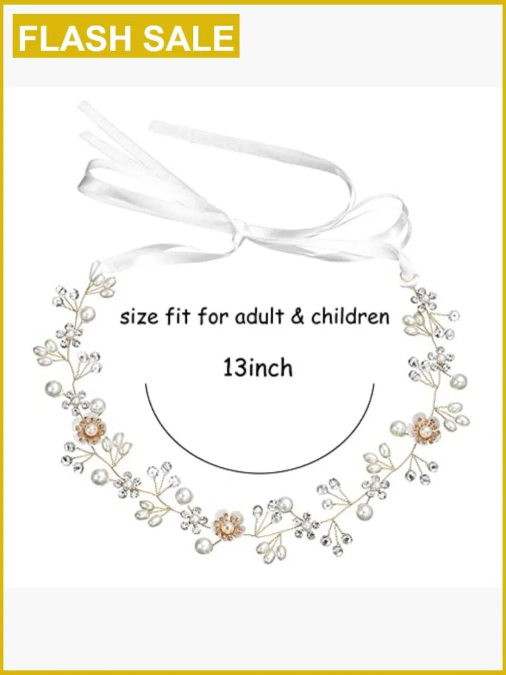 Princess Pearl Flower Headband Hair Accessory for Kids Wedding Flower Girl